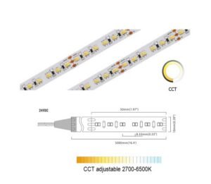 Dual White 240 LED/m | 2216 SMD 240LED/m 24V 24W/m 2700K