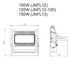 150 Watt warm white non-dimmable 60x60° single lens/ PCB LED flood light (IP65) - Gallery Image 1