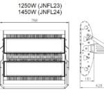 1450 Watt warm white dimmable 30x30° dual lens/ PCB LED flood light (IP65) - Gallery Image 1