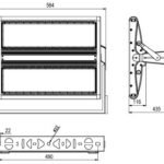 580 Watt natural white non-dimmable 60x135° dual lens/ PCB LED flood light (IP65) - Gallery Image 1