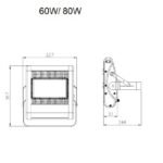 60 Watt natural white non-dimmable 60x135° single lens/ PCB LED flood light (IP65) - Gallery Image 1