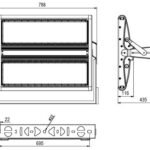 1000 Watt natural white dimmable 60x60° dual lens/ PCB LED flood light (IP65) - Gallery Image 1